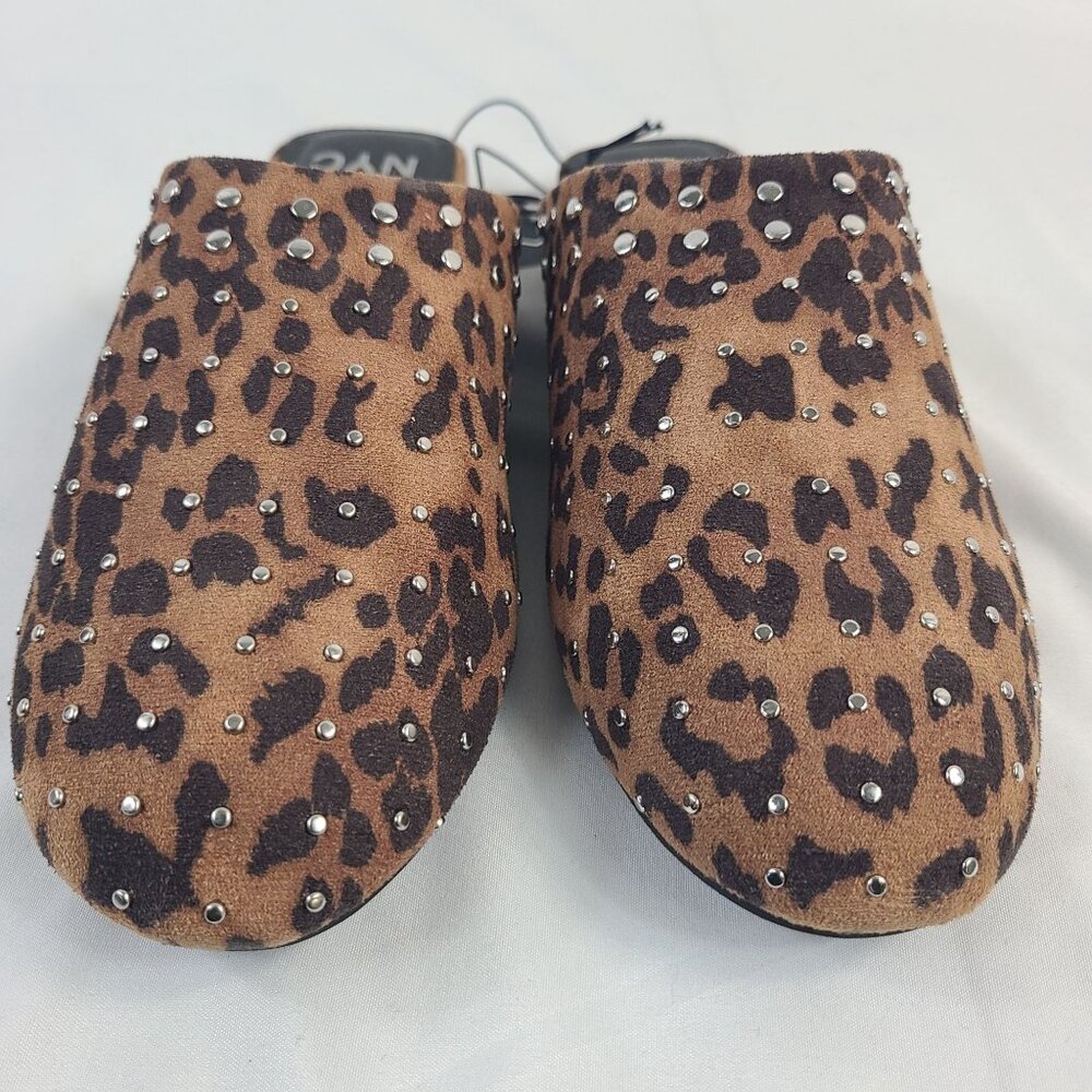 NEW Madden NYC Womens Leopard Print Studded Slide-On Mule Shoes Size 9 - Picture 3 of 7